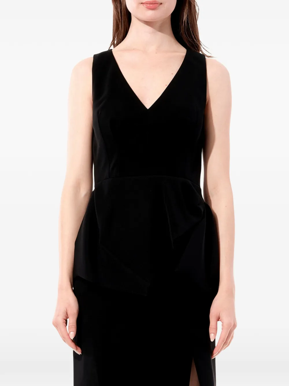 Balenciaga V-neck sleeveless midi dress - Schwarz