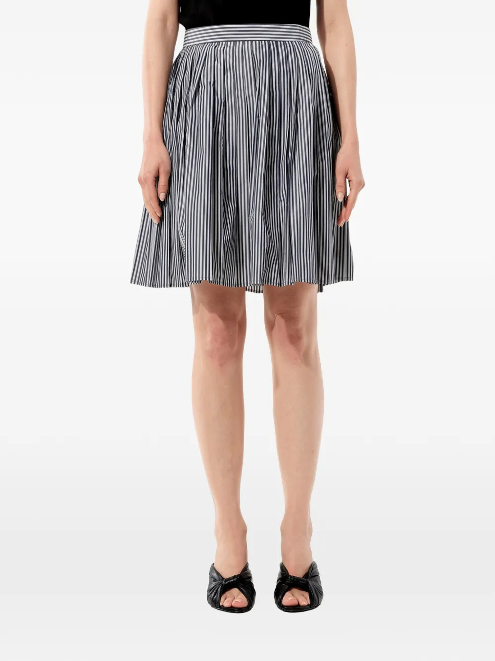 Balenciaga striped pleated skirt - Blu