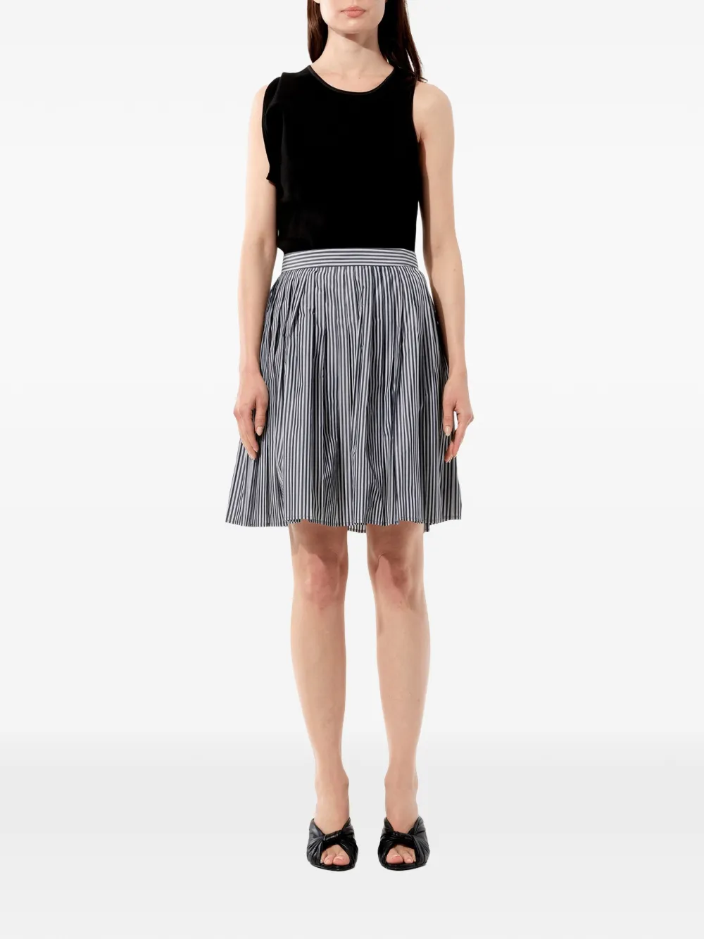 Balenciaga Gestreepte plooirok Blauw