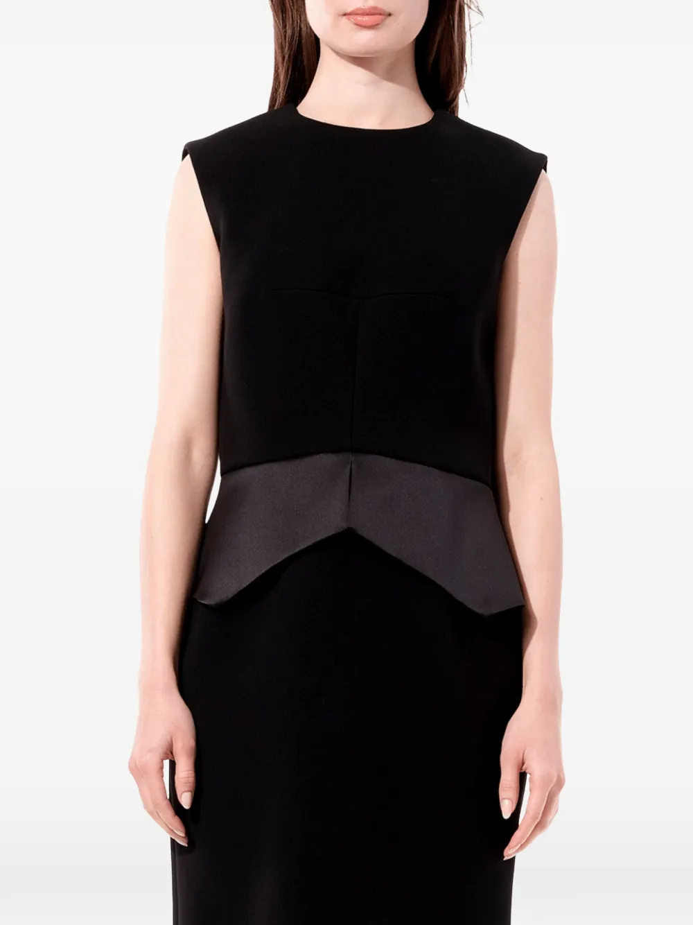 Balenciaga peplum-waist sleeveless dress - Schwarz