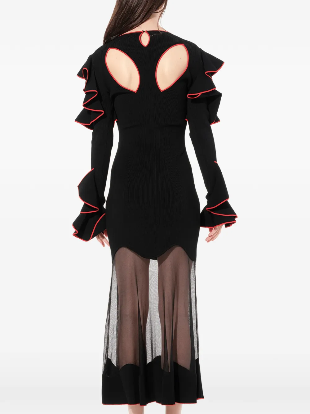 Alexander McQueen Jurk met ruches Zwart