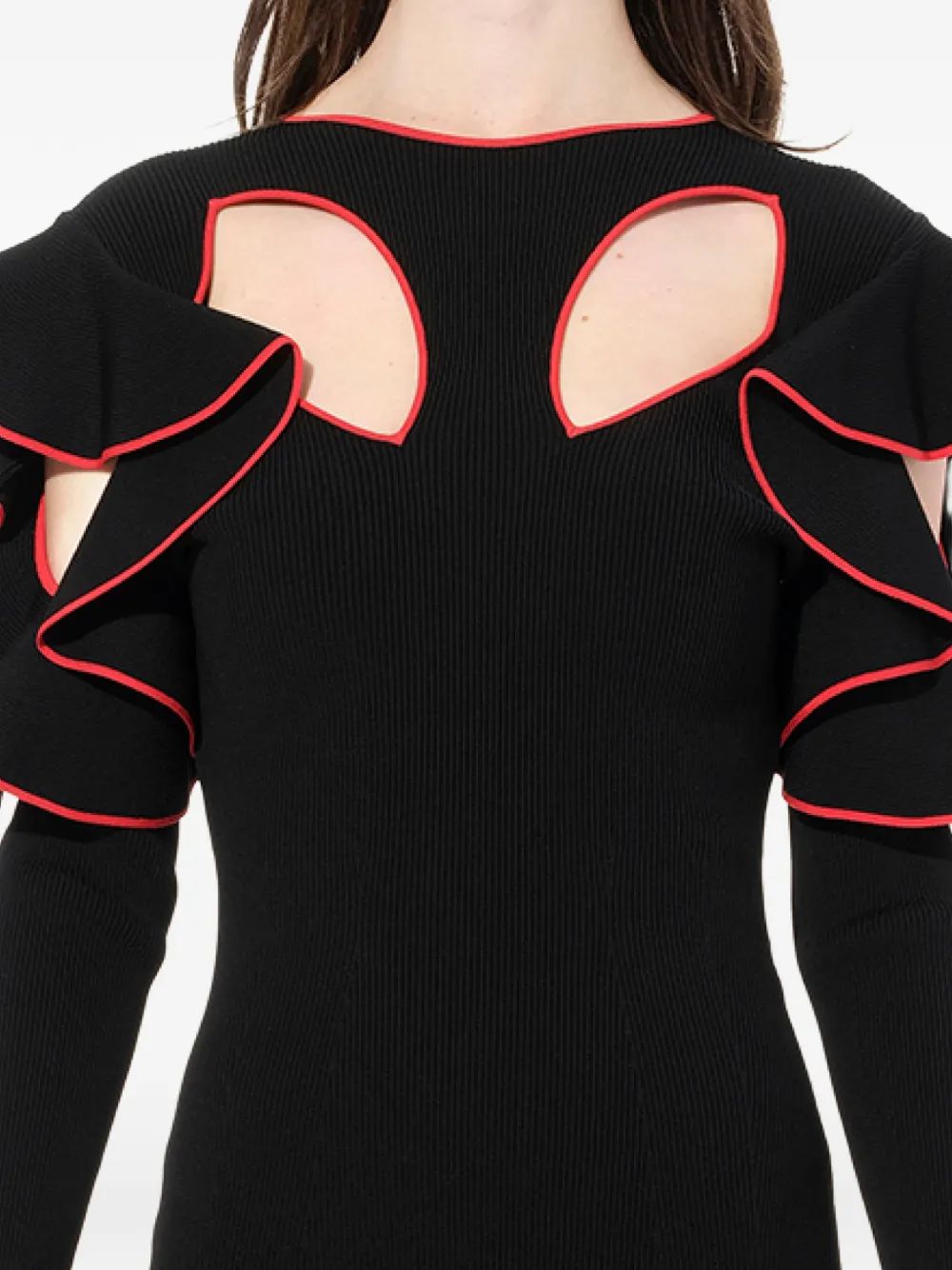 Alexander McQueen Jurk met ruches Zwart