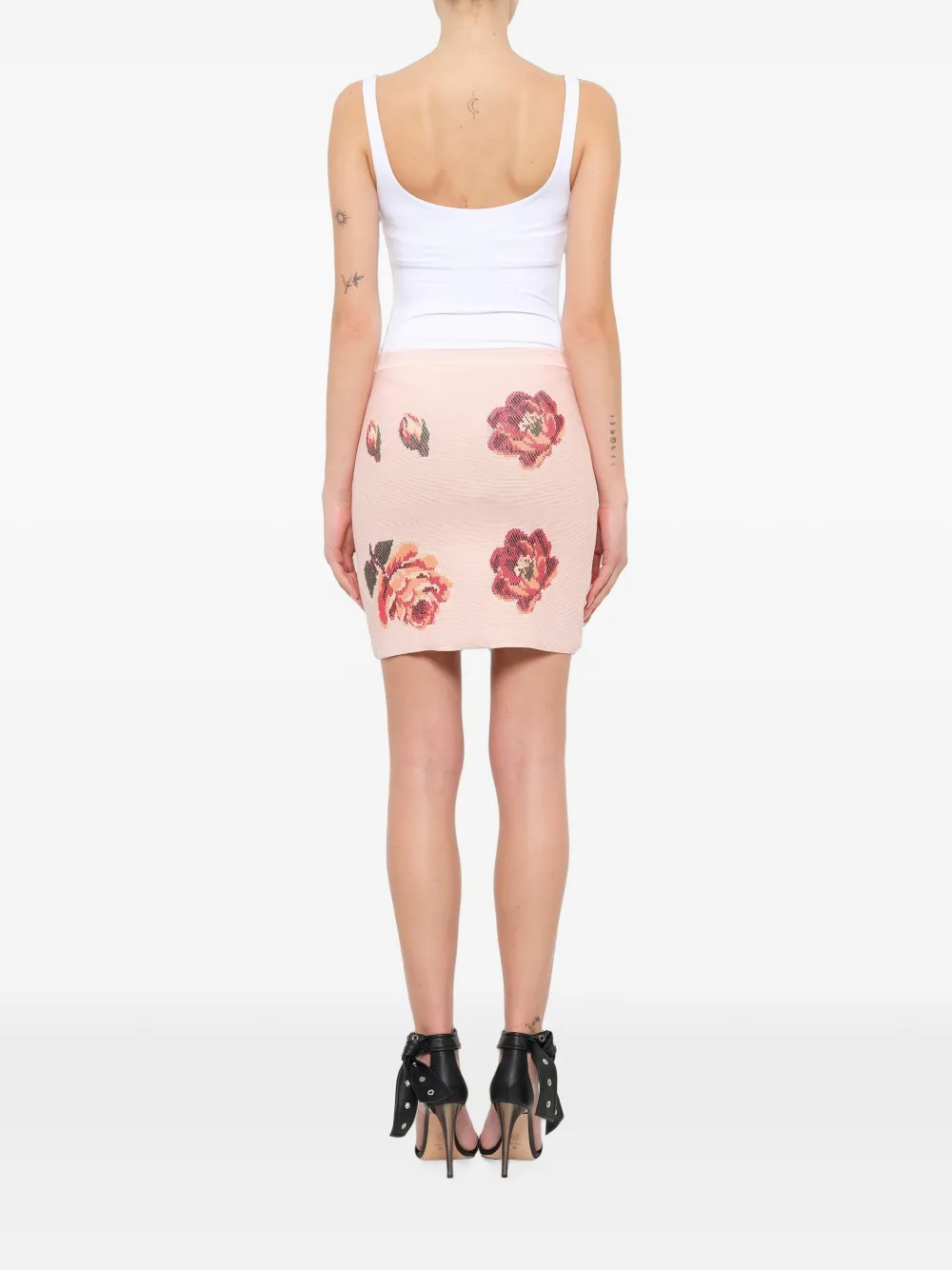 Alexander McQueen Mini-rok van jacquard met tapijt-patroon Roze