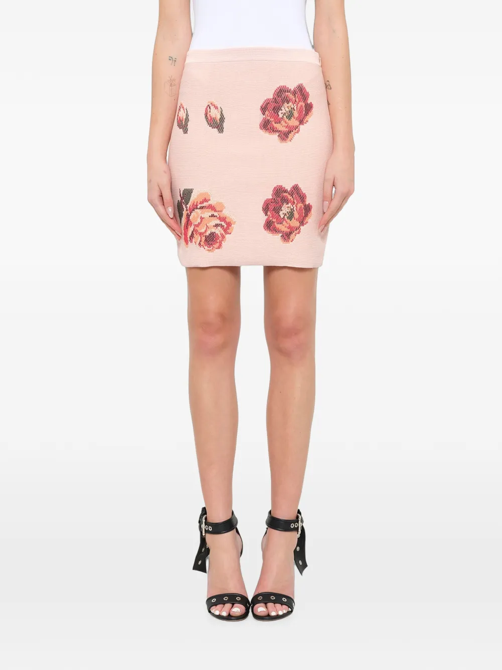 Alexander McQueen tapestry jacquard mini skirt - Rosa