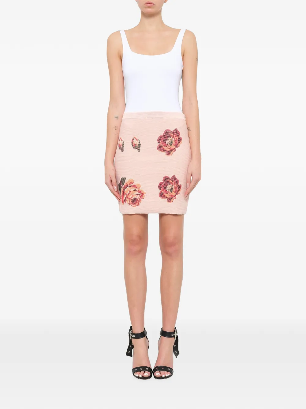 Alexander McQueen Mini-rok van jacquard met tapijt-patroon Roze