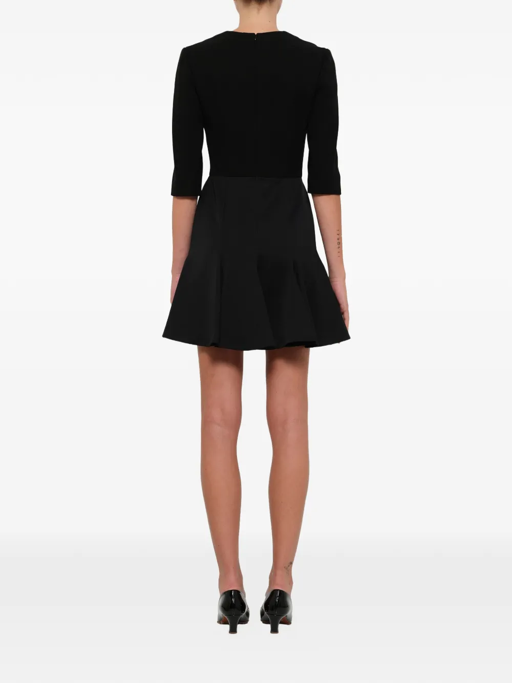 Alexander McQueen Flared jurk met godet vlak Zwart