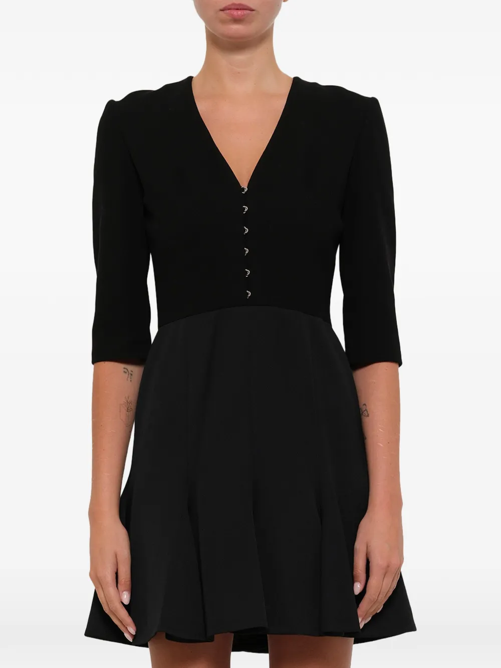 Alexander McQueen godet-panel flared dress - Schwarz