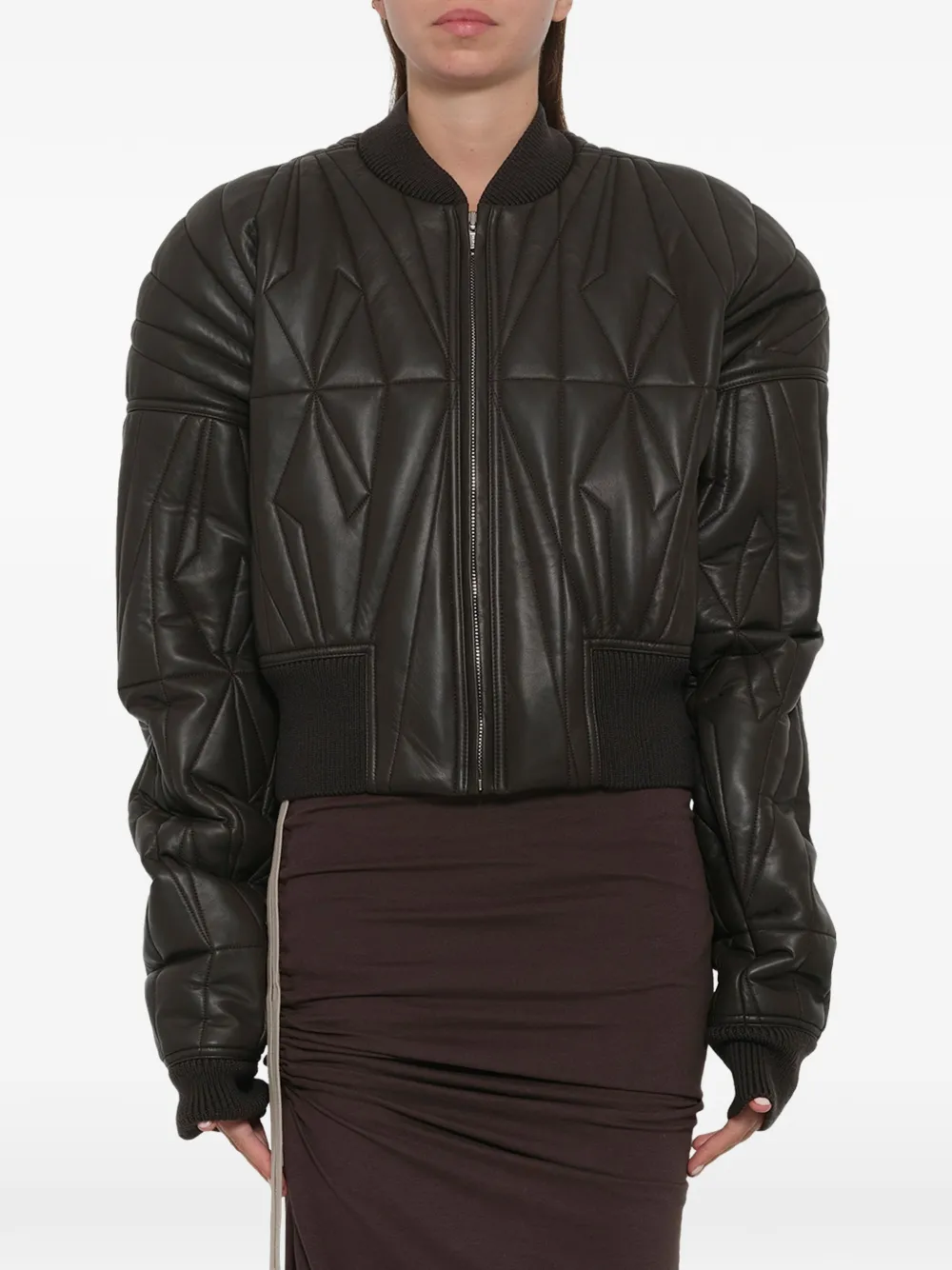 Moncler + Rick Owens Geocamo gewatteerd leren jack Zwart