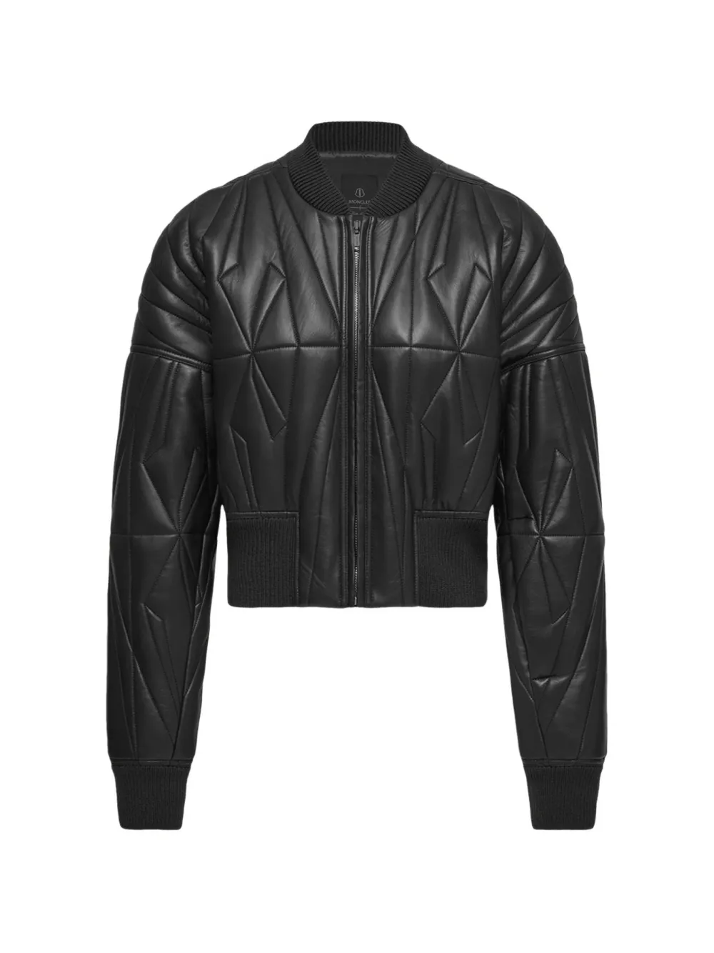Moncler + Rick Owens Geocamo gewatteerd leren jack Zwart