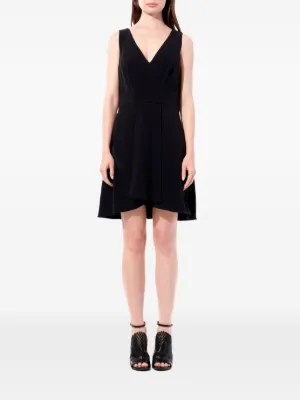 balenciaga v neck layered midi dress Balenciaga V-Neck Sleeveless Midi Dress in Black
