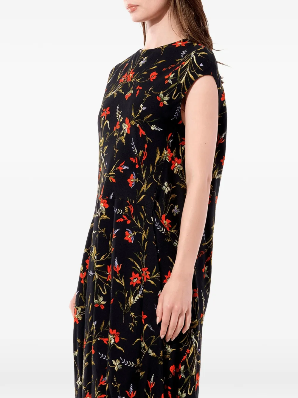 Balenciaga Jurk met bloemenprint Zwart