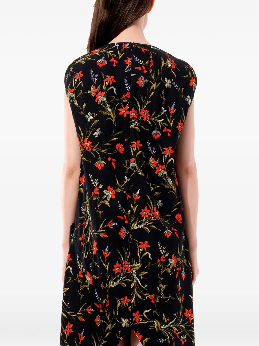 Balenciaga Jurk met bloemenprint Zwart