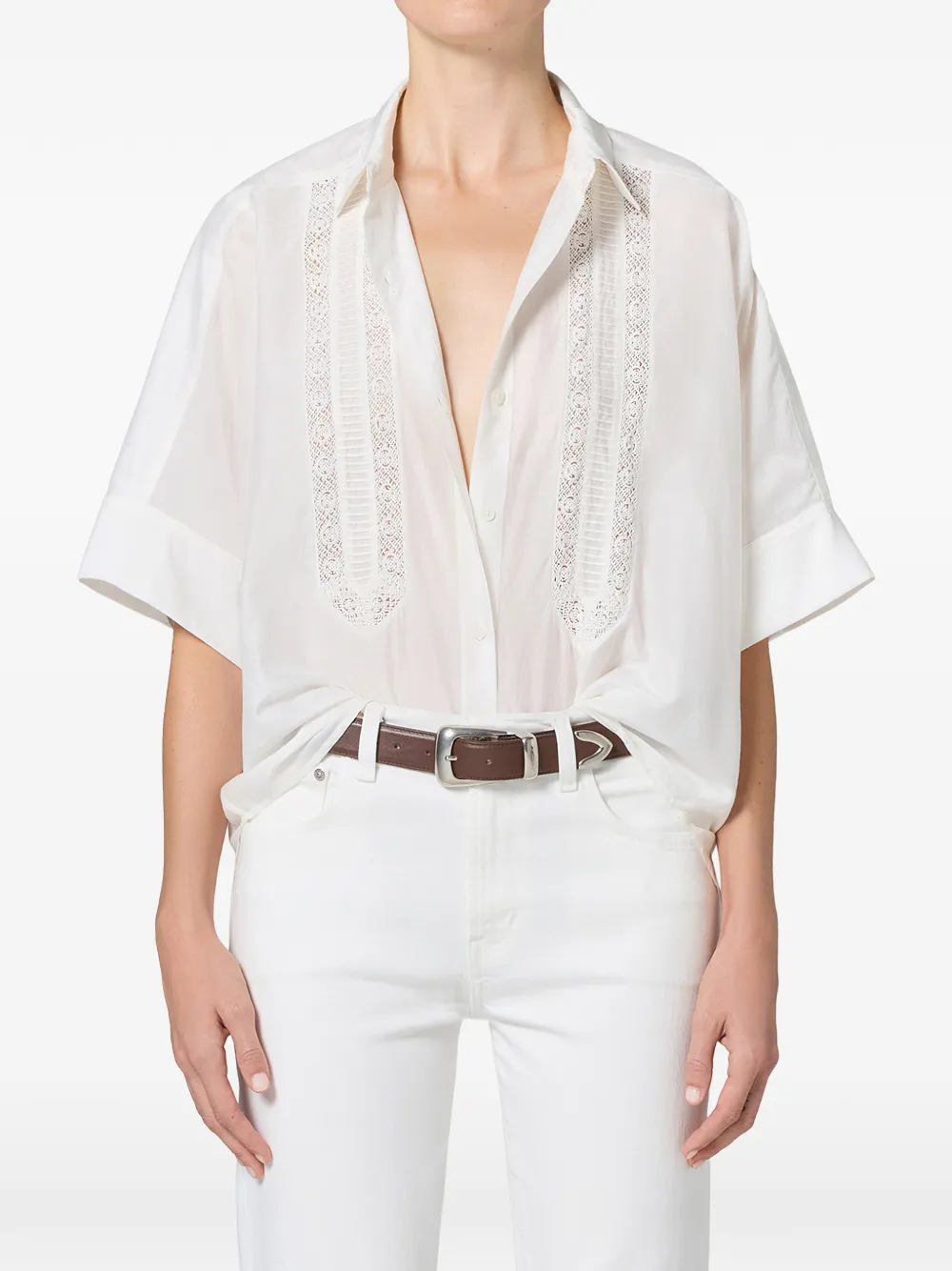 Citizens of Humanity Claire blouse met kanten vlakken Wit