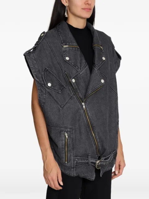 Amapô Colete jeans com cinto
