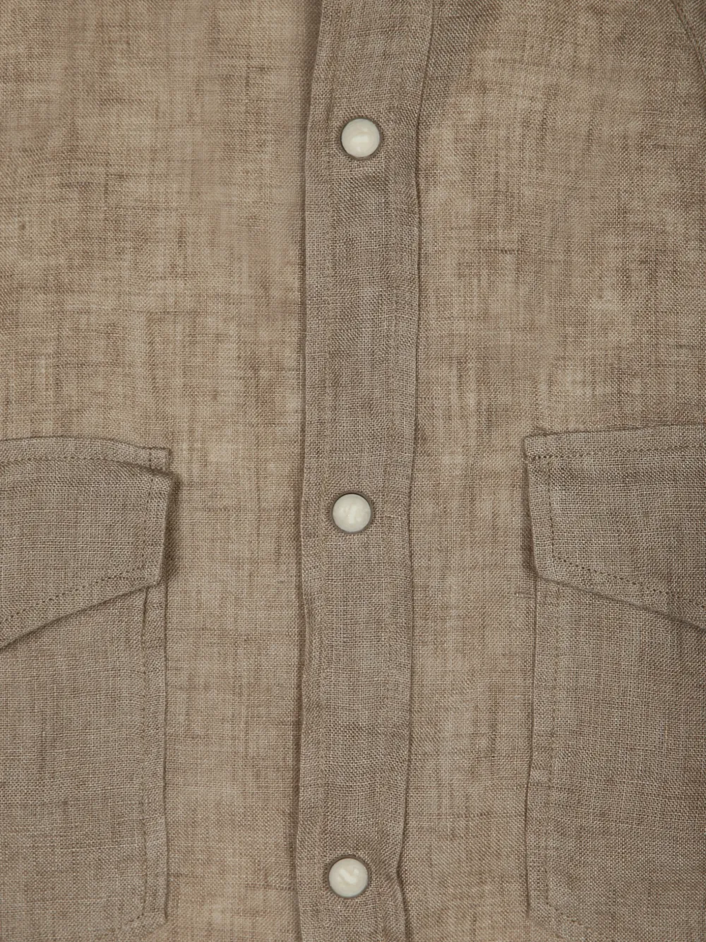Dell'oglio Western-Yoke overhemd met klepzak Beige