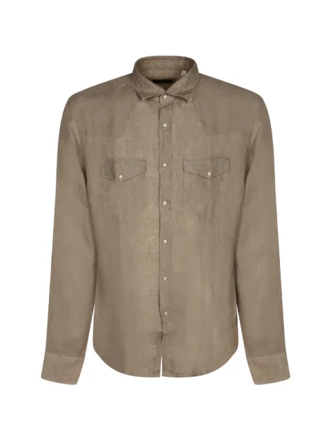 Dell'oglio western-yoke flap-pocket shirt