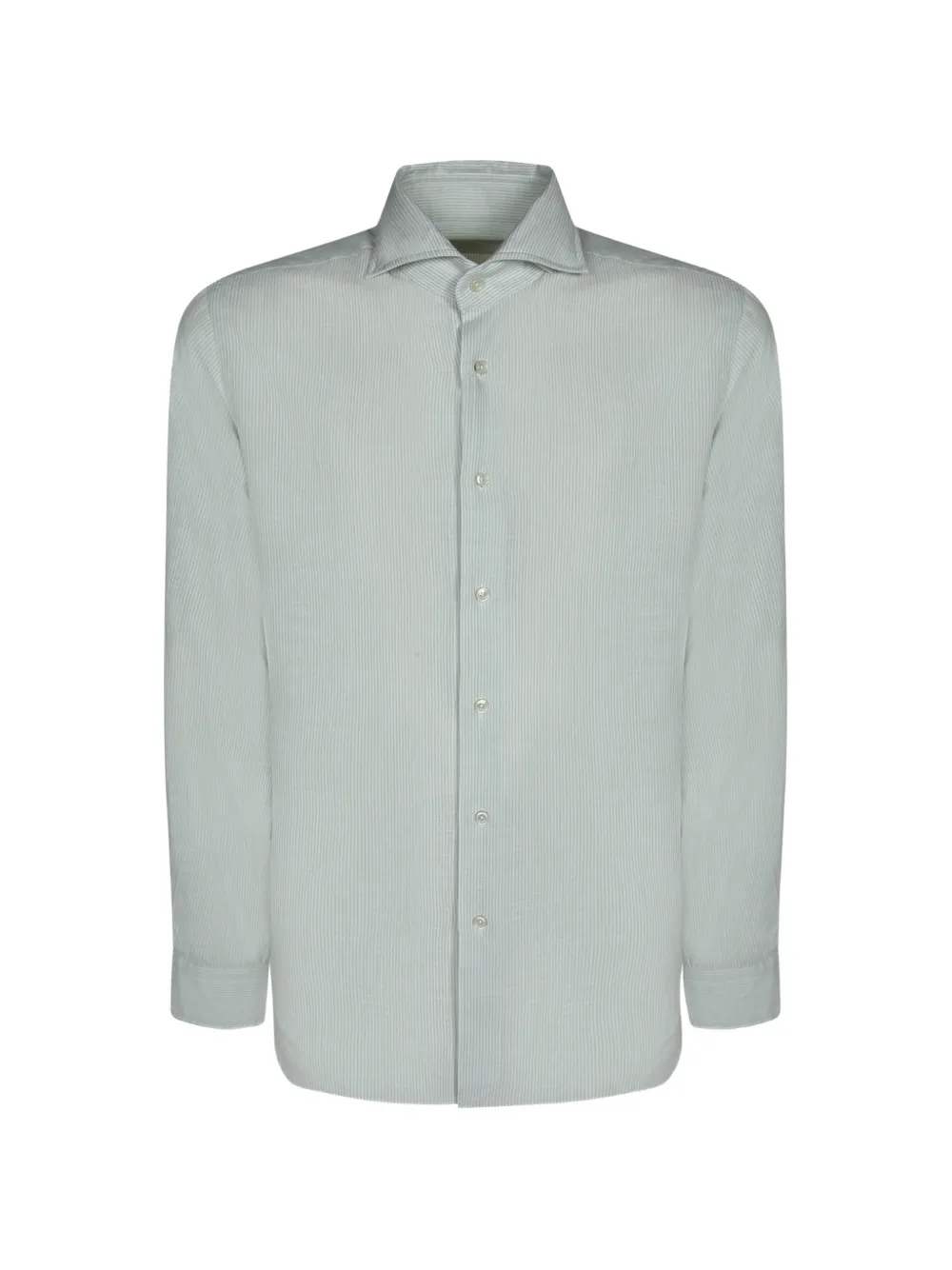 Dell'oglio vertical-stripe spread-collar shirt - Verde