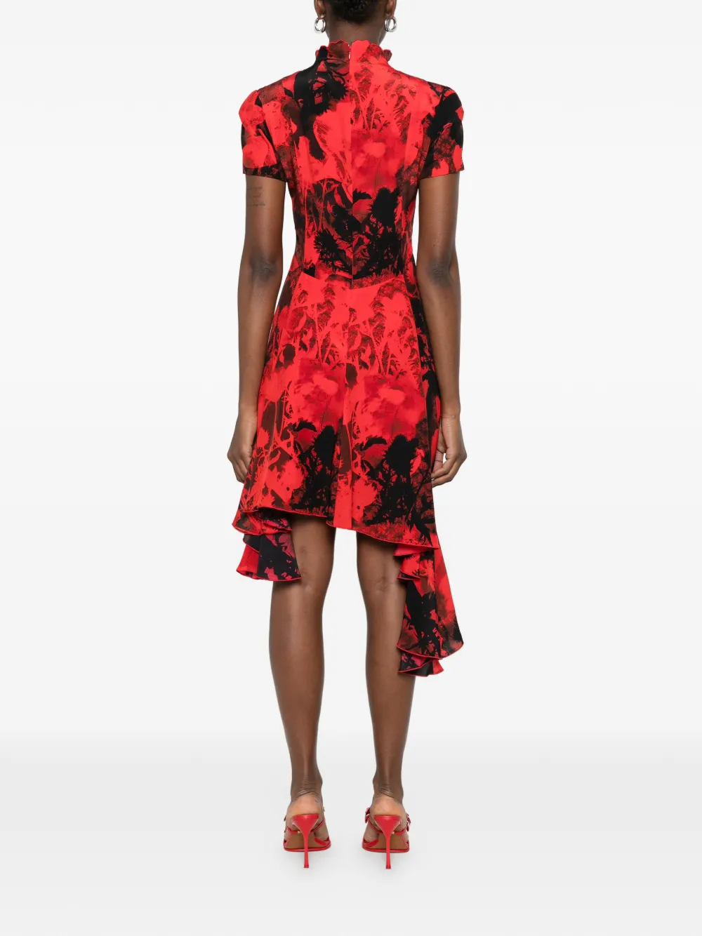 Alexander McQueen Jurk met asymmetrische afwerking Rood