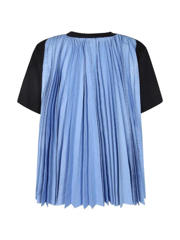 Sacai pleated-back T-shirt | Black | FARFETCH