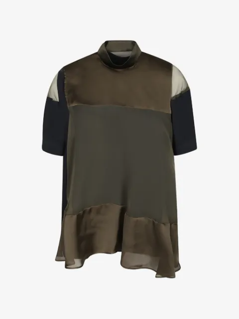 sacai blusa con volantes