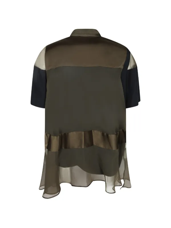 Sacai ラッフル ブラウス | ブルー | FARFETCH JP