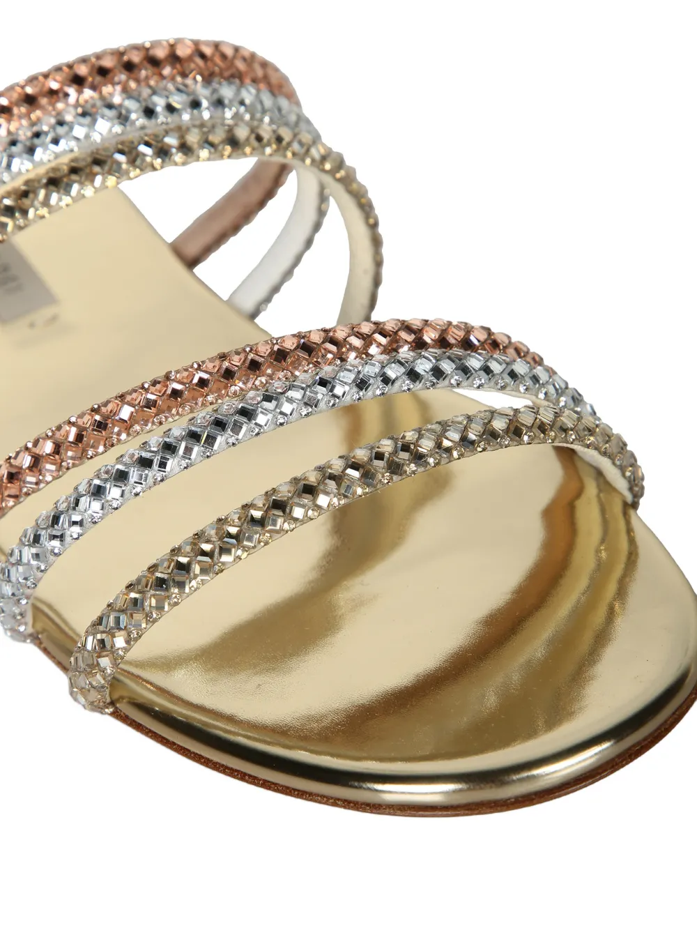 Casadei Androme crystal-embellished flat sandals Goud