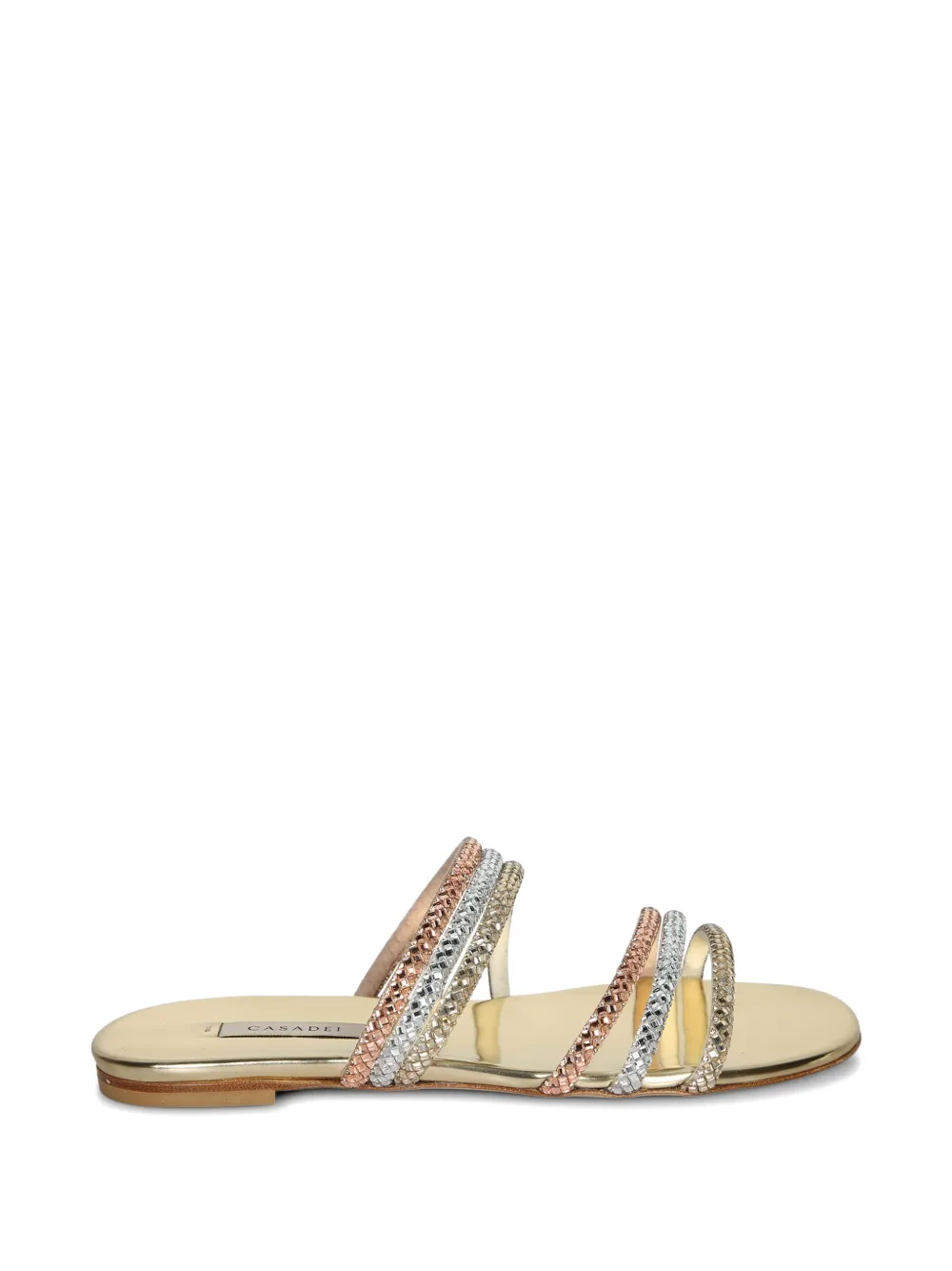 Casadei Androme crystal-embellished flat sandals - Oro