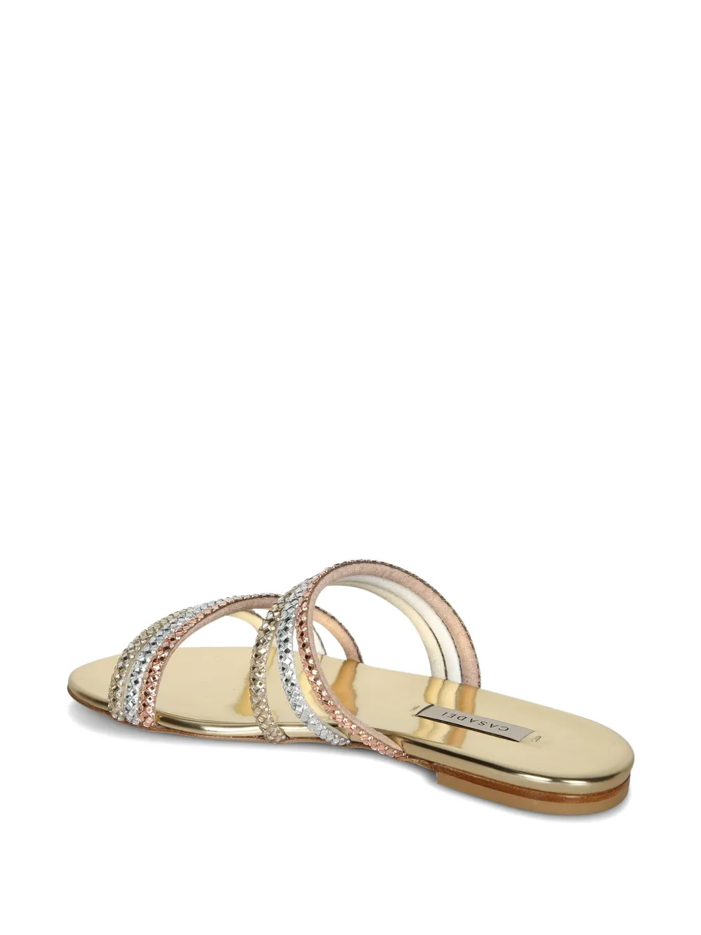 Casadei Androme crystal-embellished flat sandals Goud