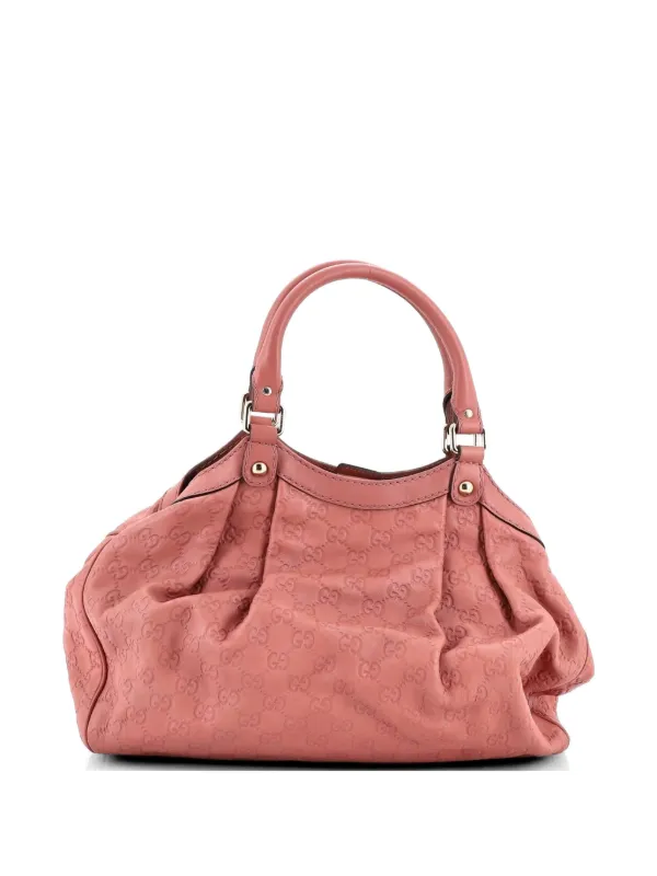 Gucci Pre-Owned スーキー グッチシマ レザー ミディアム ハンドバッグ