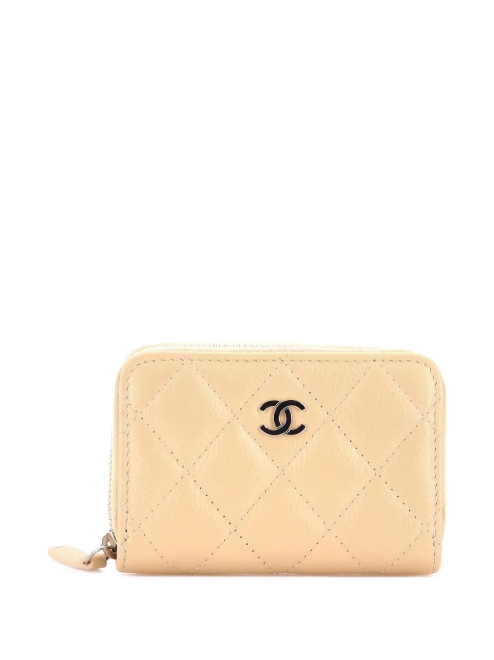 CHANEL Pre-Owned Portamonete CC in pelle Caviar trapuntata con zip - Toni neutri
