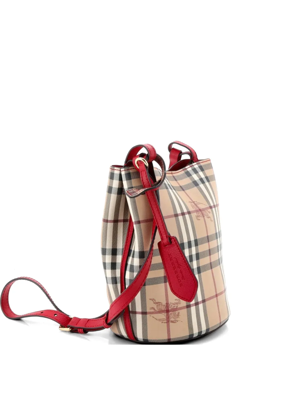 Burberry Pre-Owned Lorne Haymarket Coated Canvas Small bucket bag - Marrone