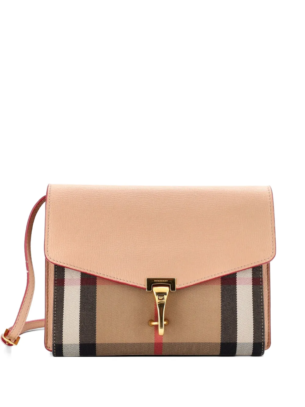 Burberry Pre-Owned Macken Leather and House Check Canvas Small crossbody bag - Toni neutri