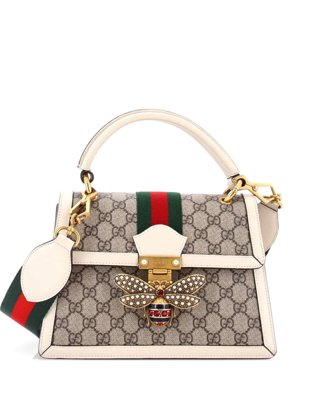 Gucci Pre-Owned Queen Margaret Top Handle Bag GG Coated Canvas with Leather Small satchel - Weiß