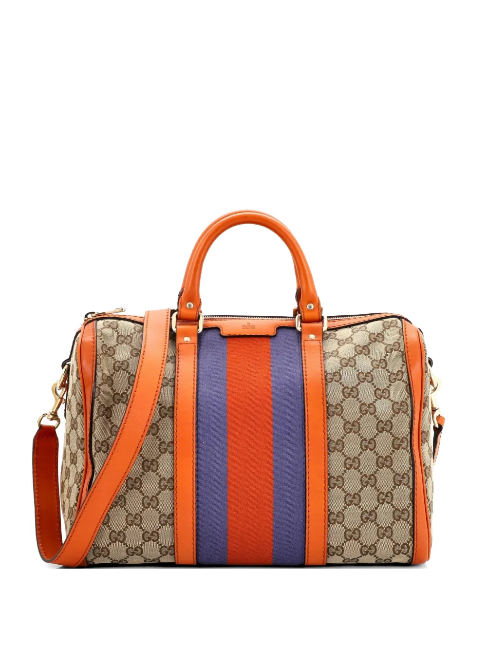 Gucci Pre-Owned Mittelgroße Vintage Web Boston Tasche aus GG Canvas - Blau
