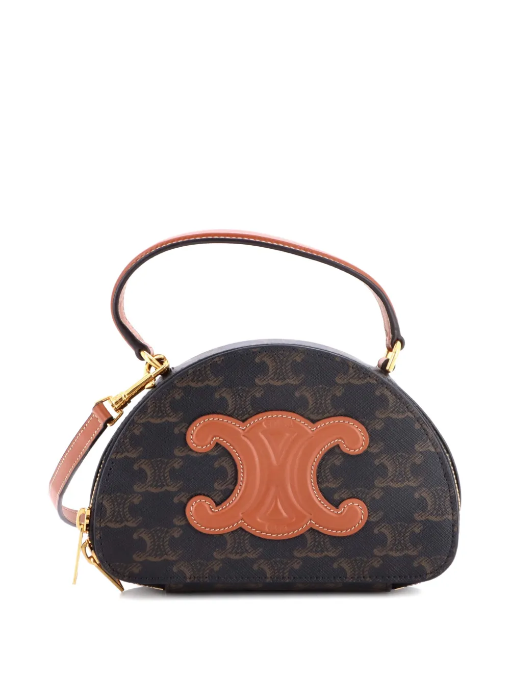 Celine Pre-Owned Clutch Half Moon Case Triomphe - Marrone
