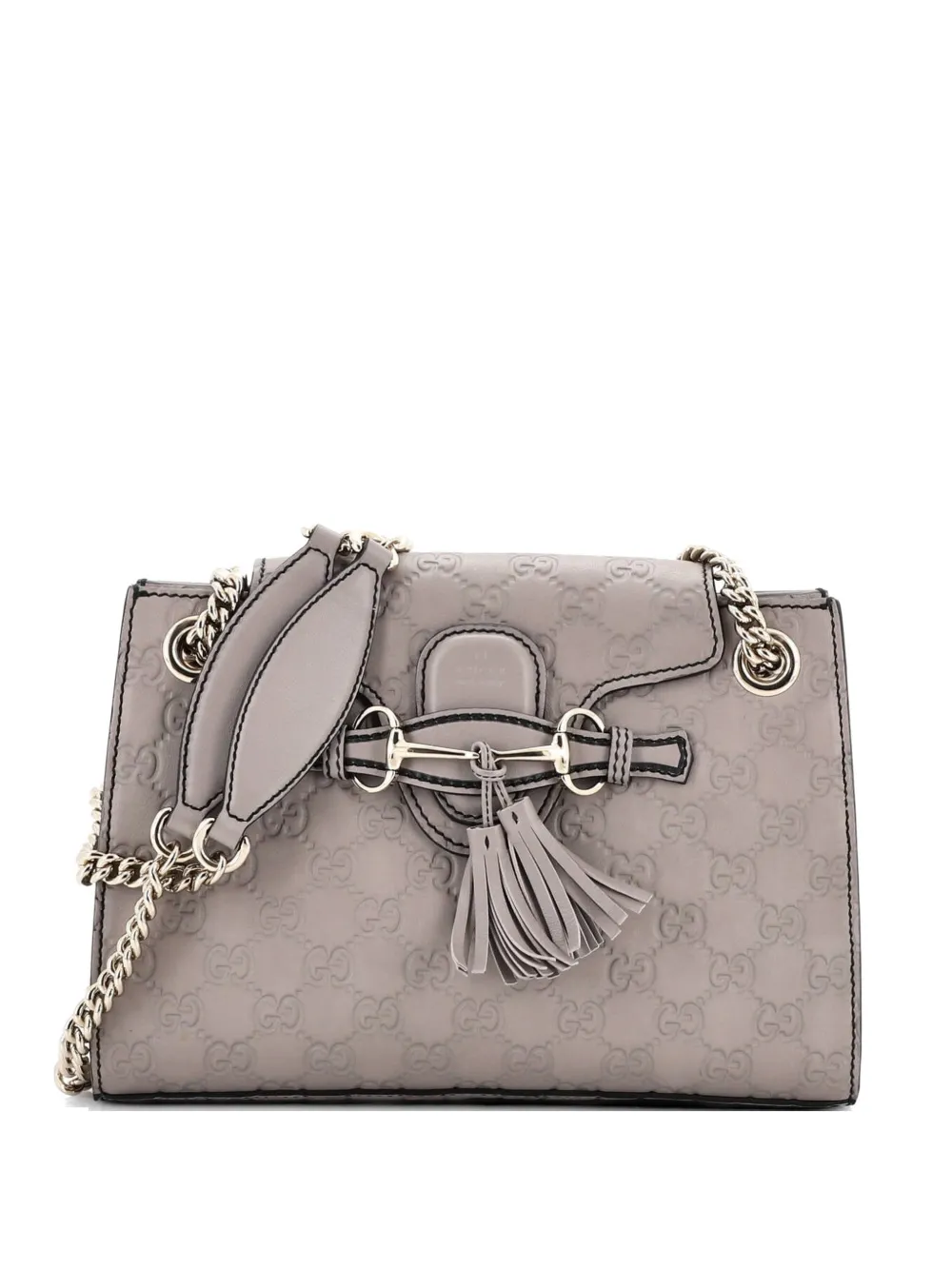 Gucci Pre-Owned Emily Chain Flap Guccissima Leather Small shoulder bag - Grigio