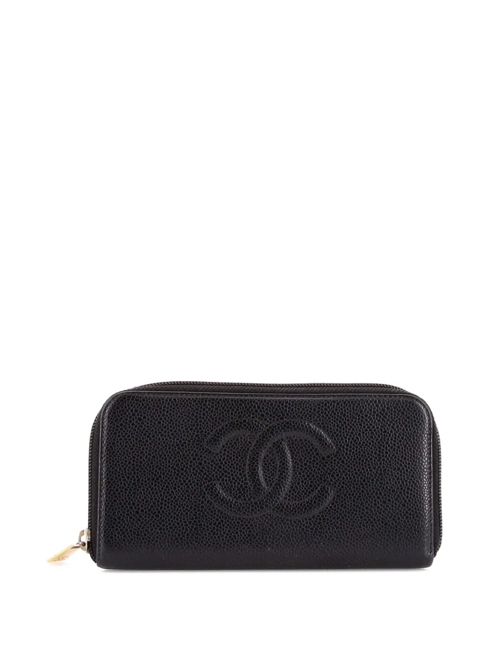CHANEL Pre-Owned Timeless CC Zipped Wallet Caviar Long small wallets - Black