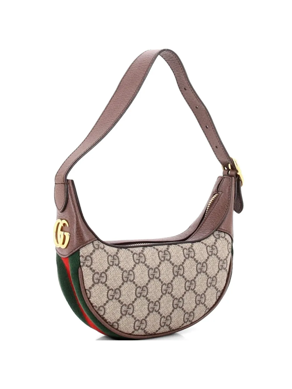 Gucci Pre-Owned Ophidia Half Moon Bag GG Coated Canvas Mini hobo bag - Marrone