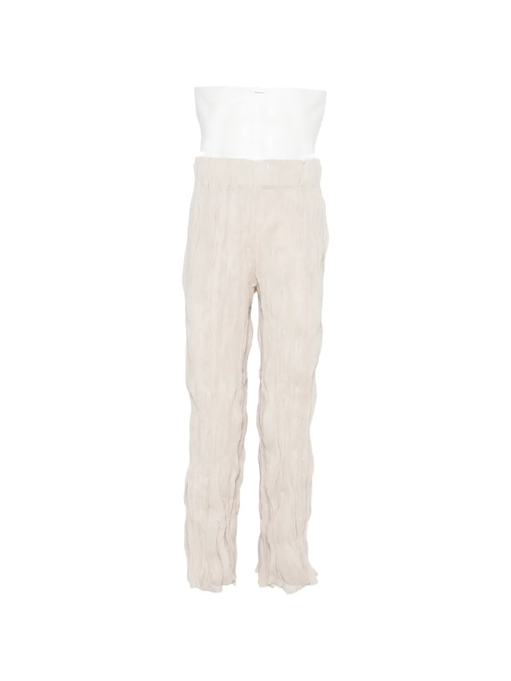 Gongdid Design crinkled-finish trousers - Toni neutri