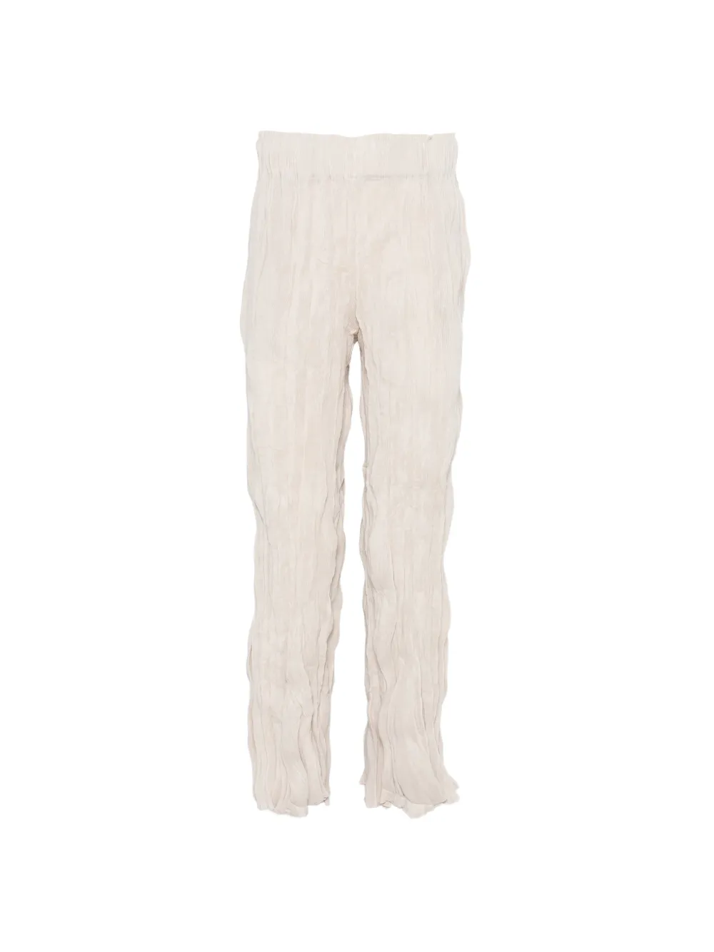 Gongdid Design crinkled-finish trousers - Toni neutri