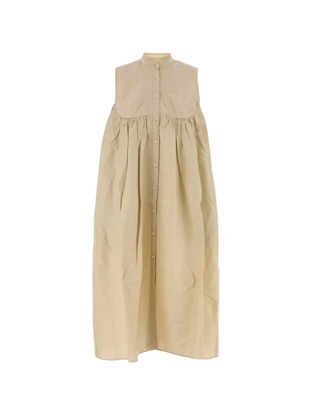 Uma Wang Avaey gathered-yoke midi dress - Toni neutri