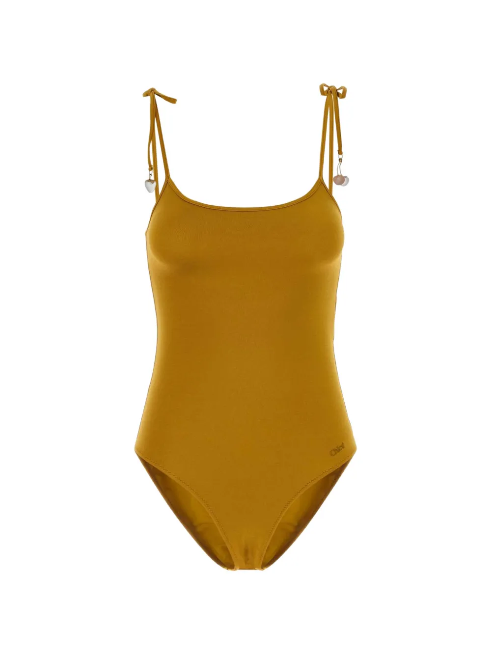 Chloé charm-embellished tie-fastening swimsuit - Gelb