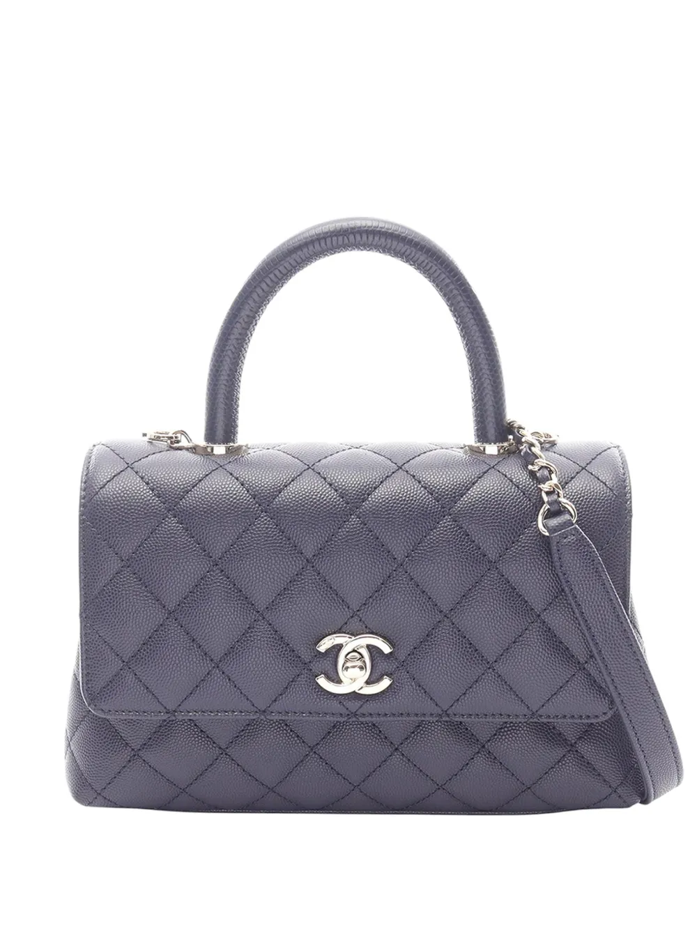 CHANEL Pre-Owned 2021-2026 Mini Caviar Coco Top Handle Bag satchel - Viola
