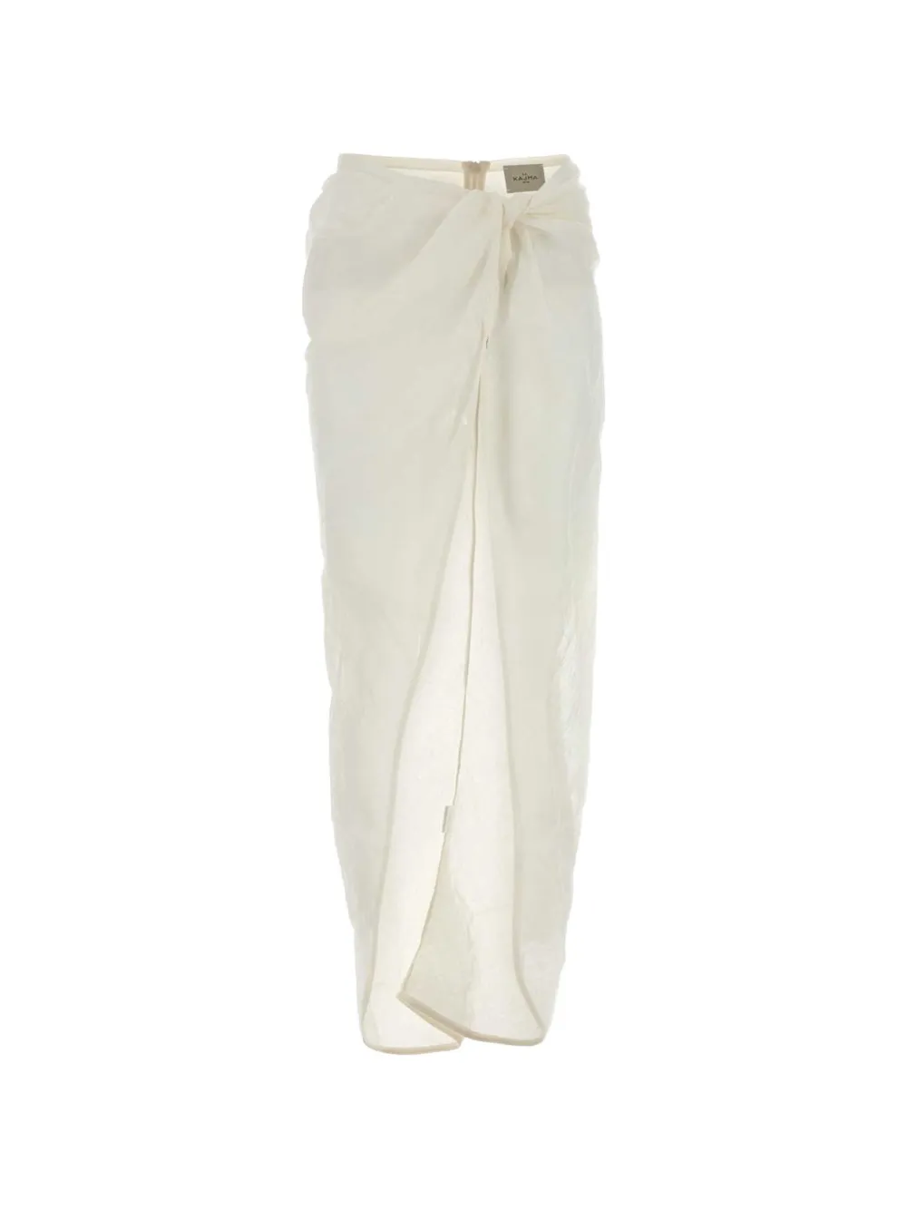 Le Kasha Qaraya0 knot-detail linen maxi skirt - White