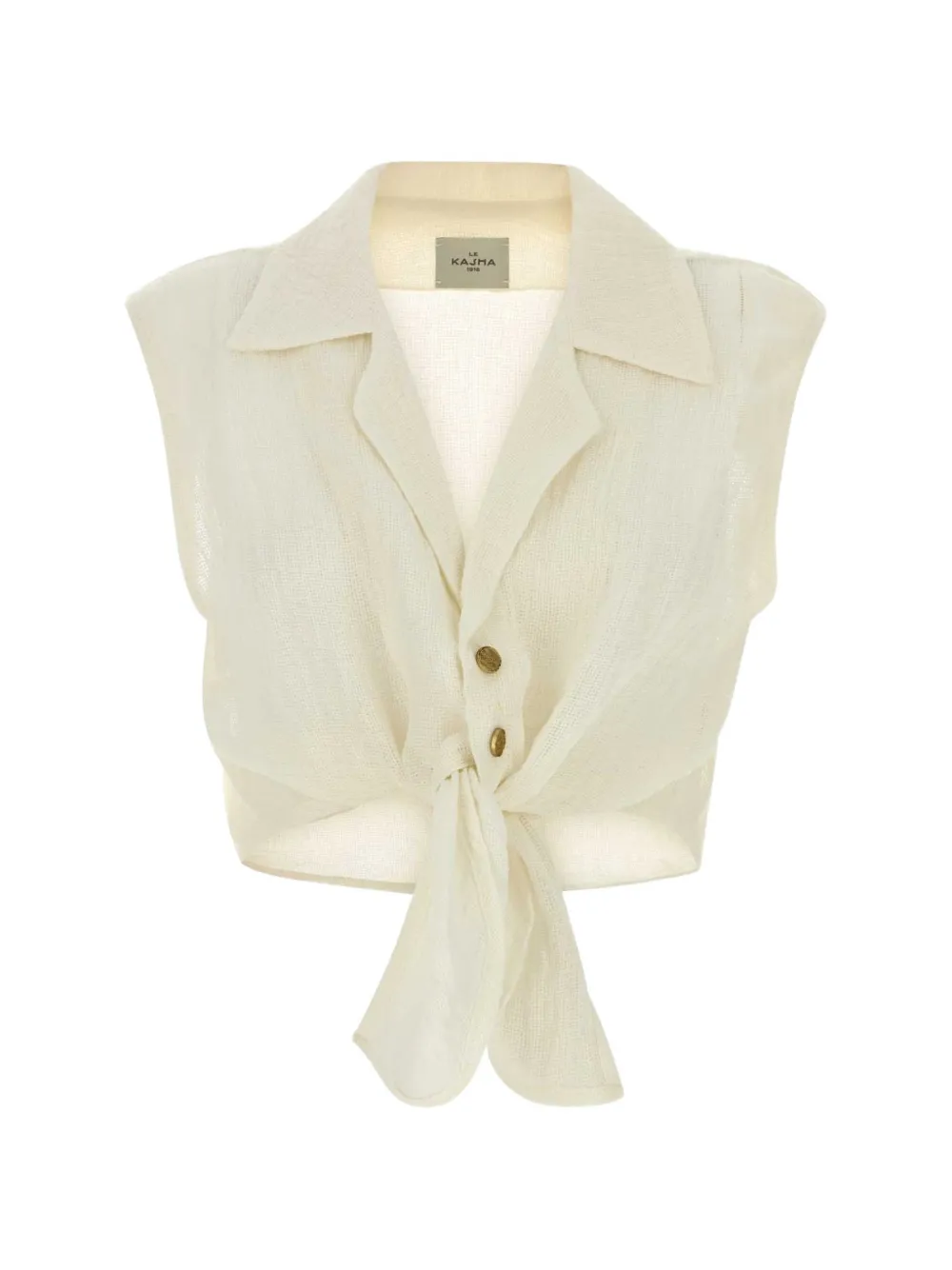 Le Kasha tie-fastening shirt - Neutrals