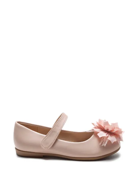 Tulleen flats con cierre autoadherente y aplique floral