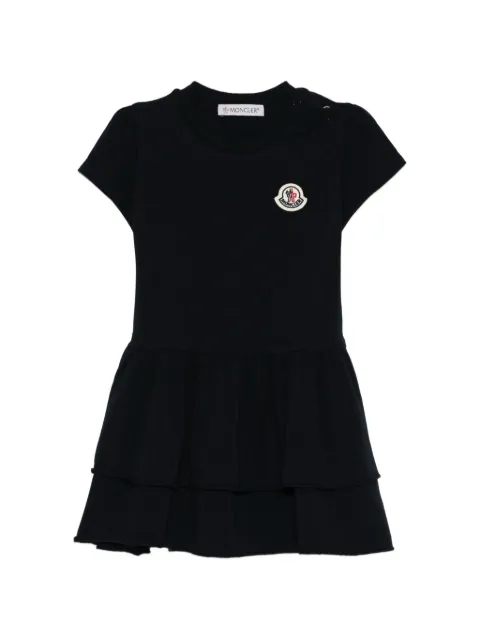 MONCLER GRENOBLE KIDS logo-patch tiered dress