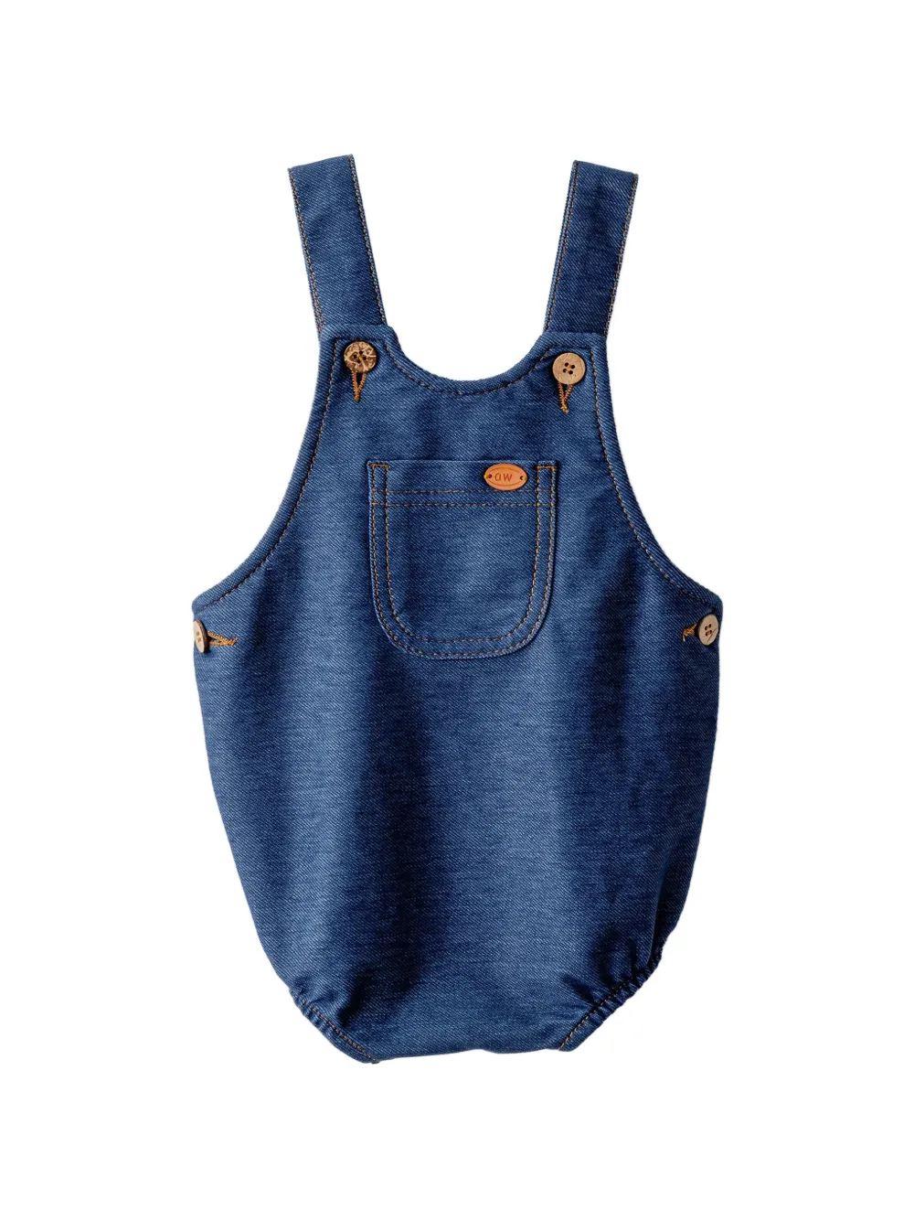 Andywawa button-fastening pocket romper - Blue