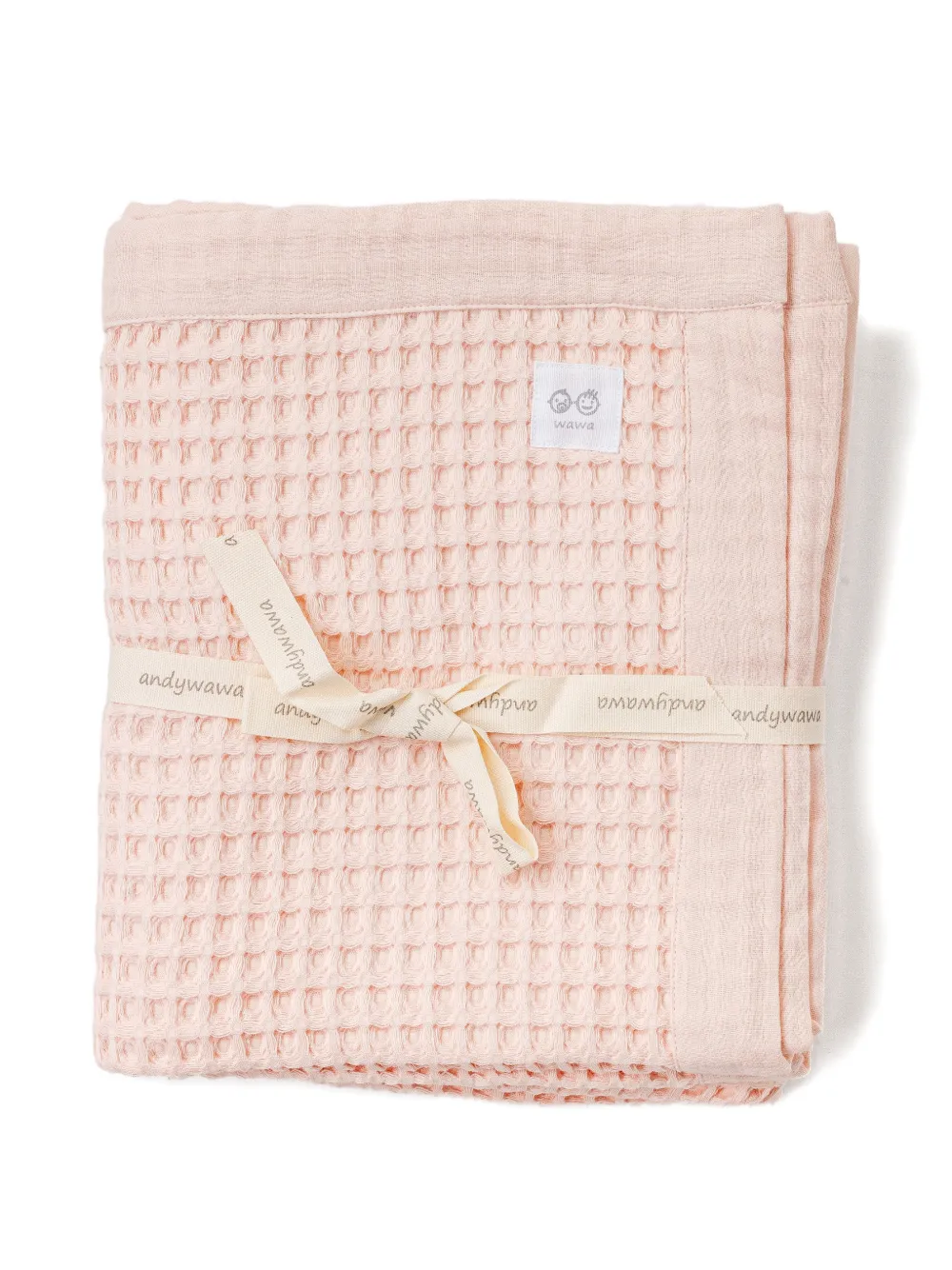 Andywawa Pike waffle-knit blanket - Rosa
