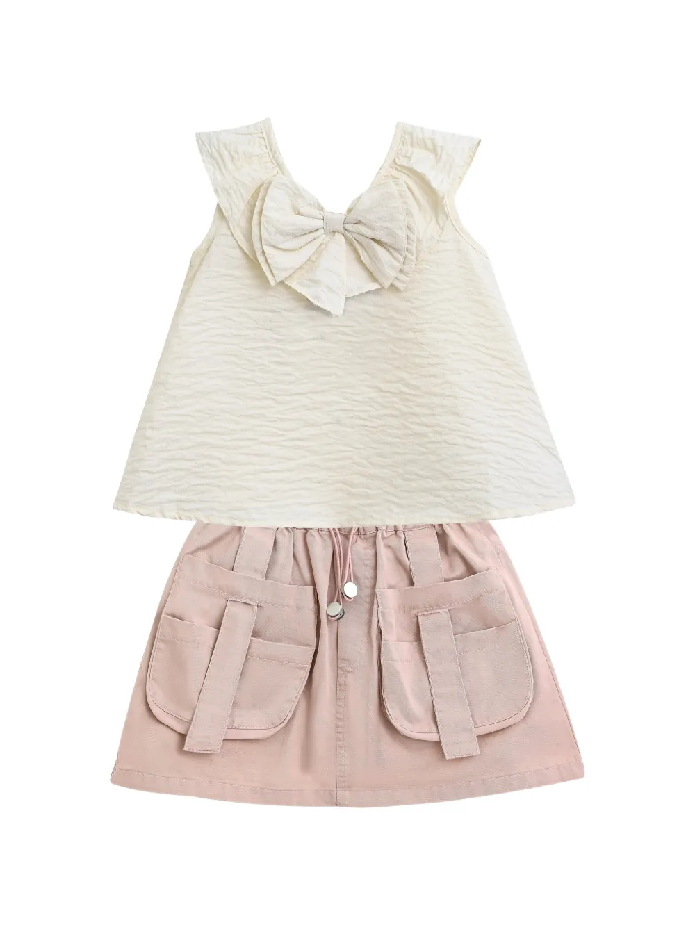 Mimi Tutu bow-detail shorts and top set - Toni neutri